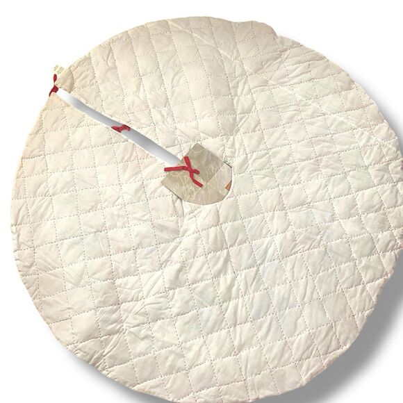 Vintage Patchwork Tree Skirt 50 inch Christmas Quilted NEW Old Stock Red Green - Picture 2 of 6